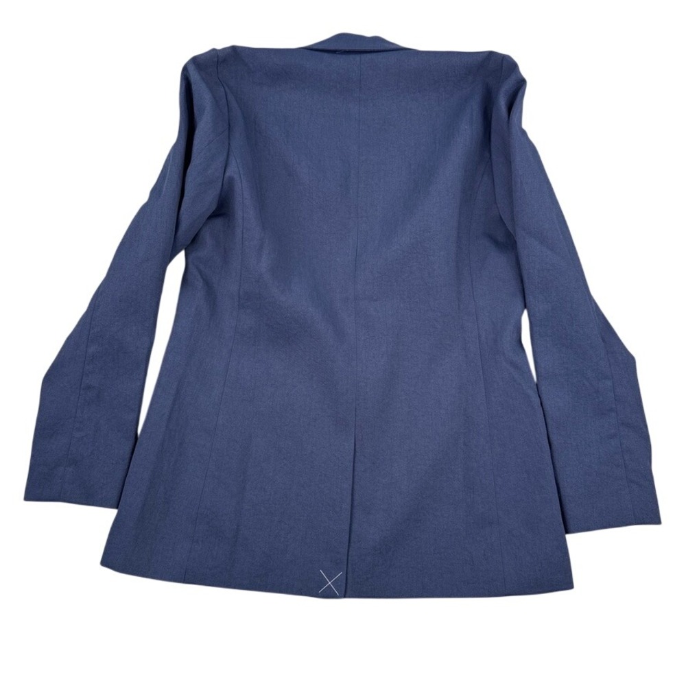 Outerknown Blazer Jacket Womens 6 Blue Single Button Sustainable Bemberg Cupro - Picture 2 of 11